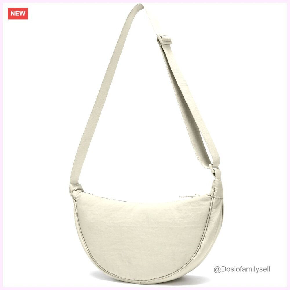 Small Crescent Crossbody Bag Nylon Adjustable Strap Daily Use